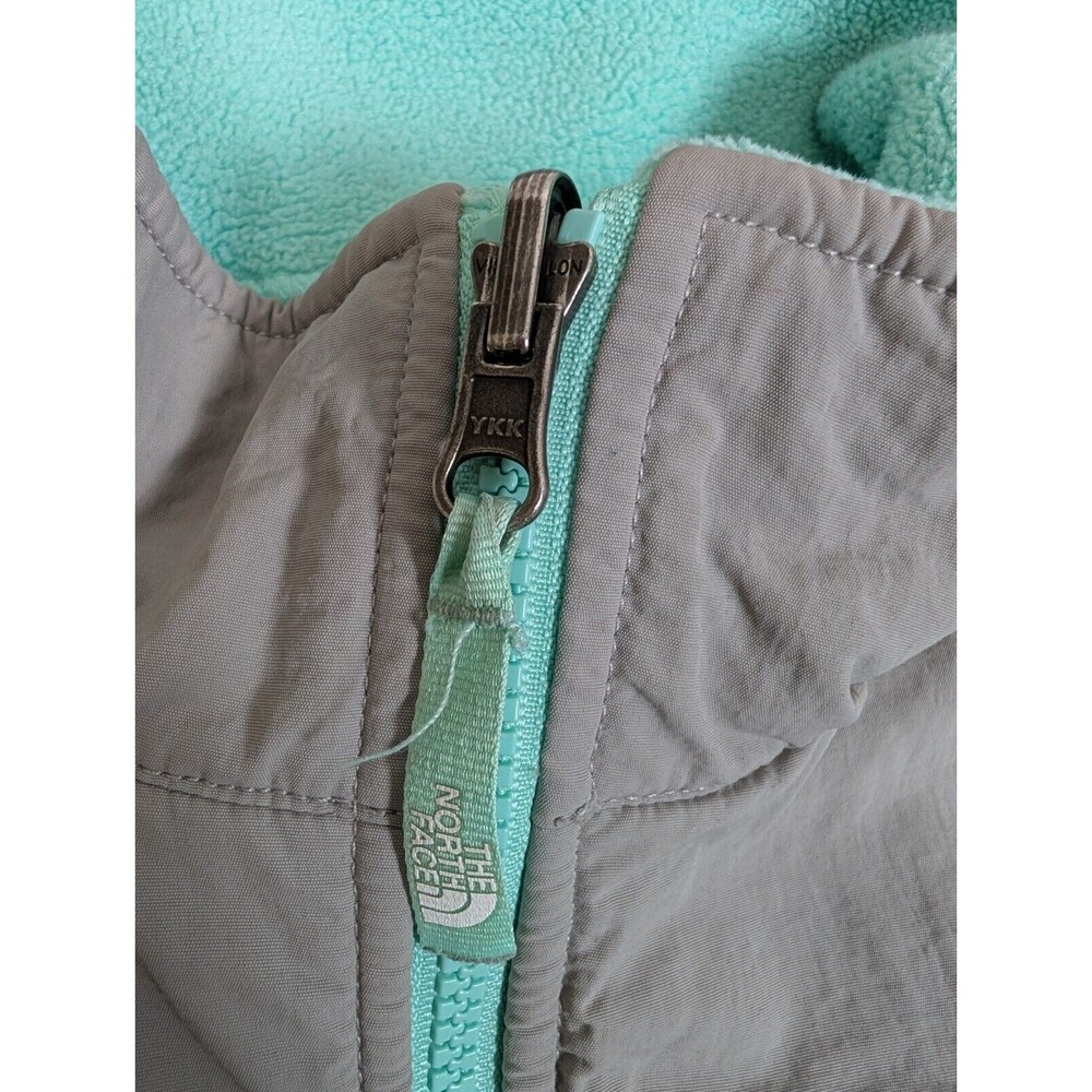 The North Face Fleece Jacket Girls Sz Large 14/16 Mint Green Zip Up Pockets - Picture 3 of 16
